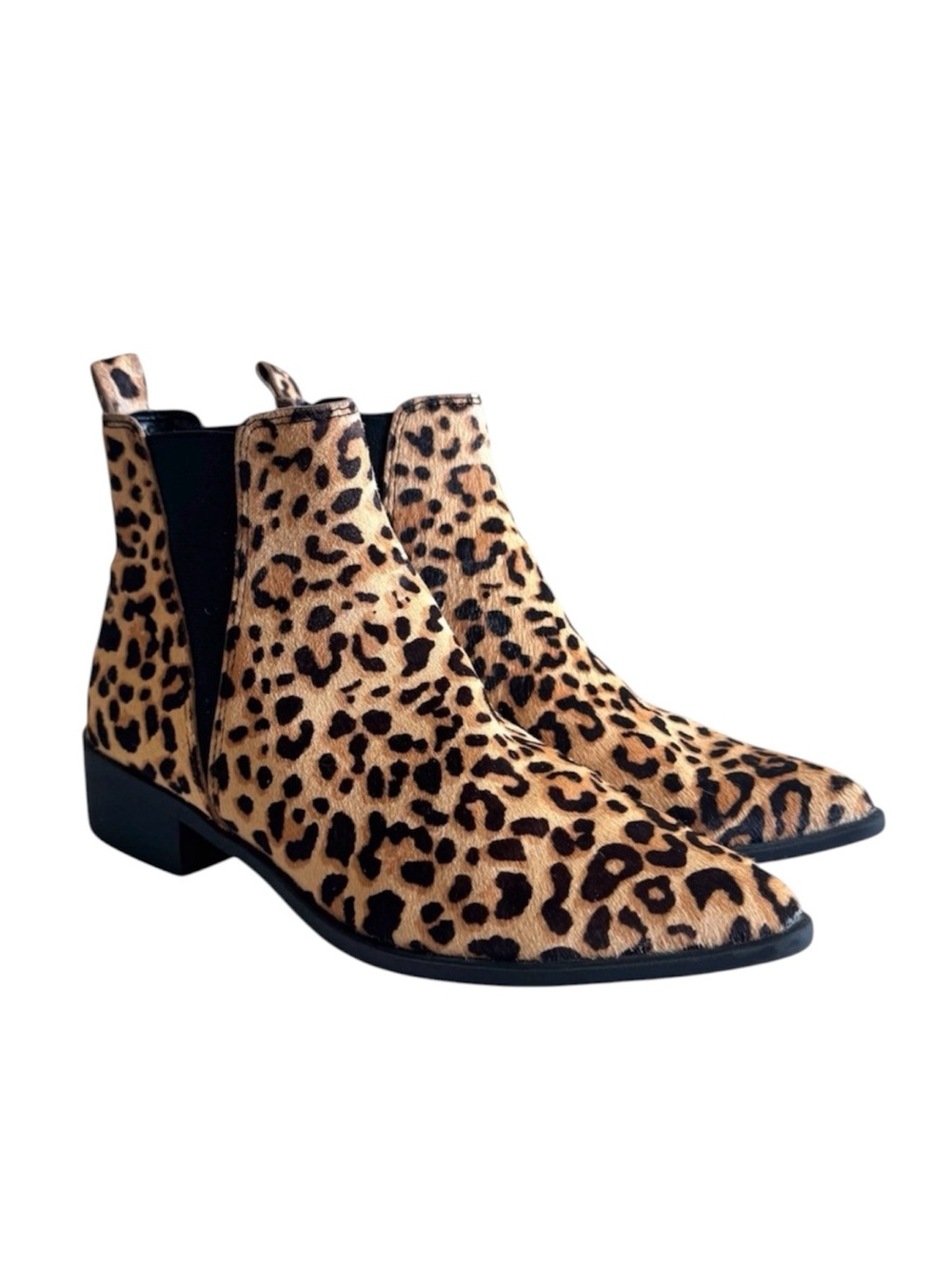 Steve Madden Boots JERRY Animal Print Pointed Toe Calf Hair Chelsea